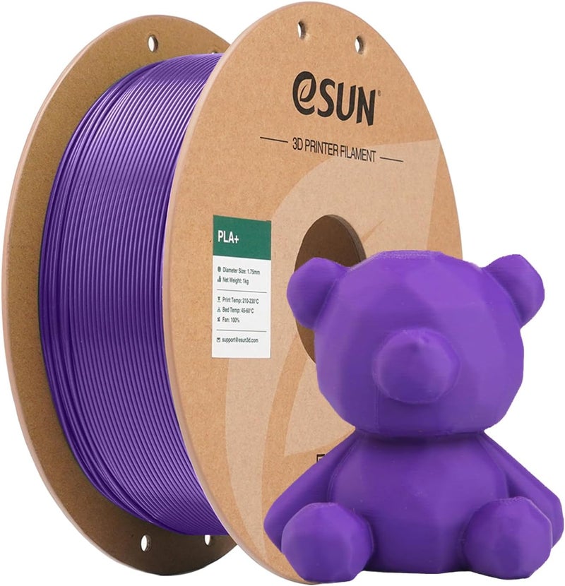 eSUN خيوط PLA+ 1.75 مم بنفسجي 1 كجم، خيوط طابعة ثلاثية الأبعاد بدقة أبعاد +/- 0.03 مم، بكرة كرتونية 1 كجم (2.2 رطل) لخيوط الطباعة ثلاثية الأبعاد، تناسب معظم طابعات FDM ثلاثية الأبعاد - Image 1